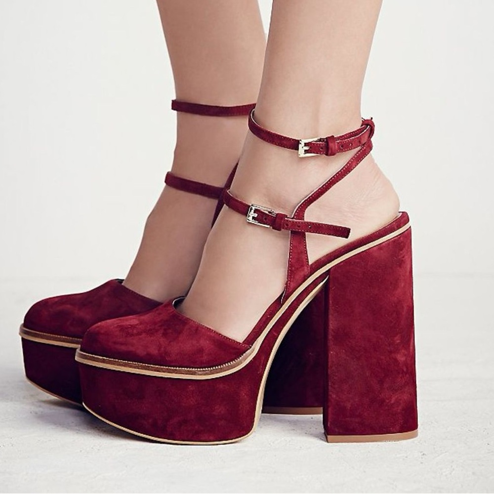 Free People Twin Sundown Platform Sandal Red